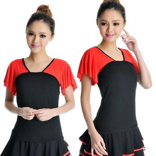 广场舞服装单上衣微喇袖新款——春夏季拉丁舞表演与练功优选